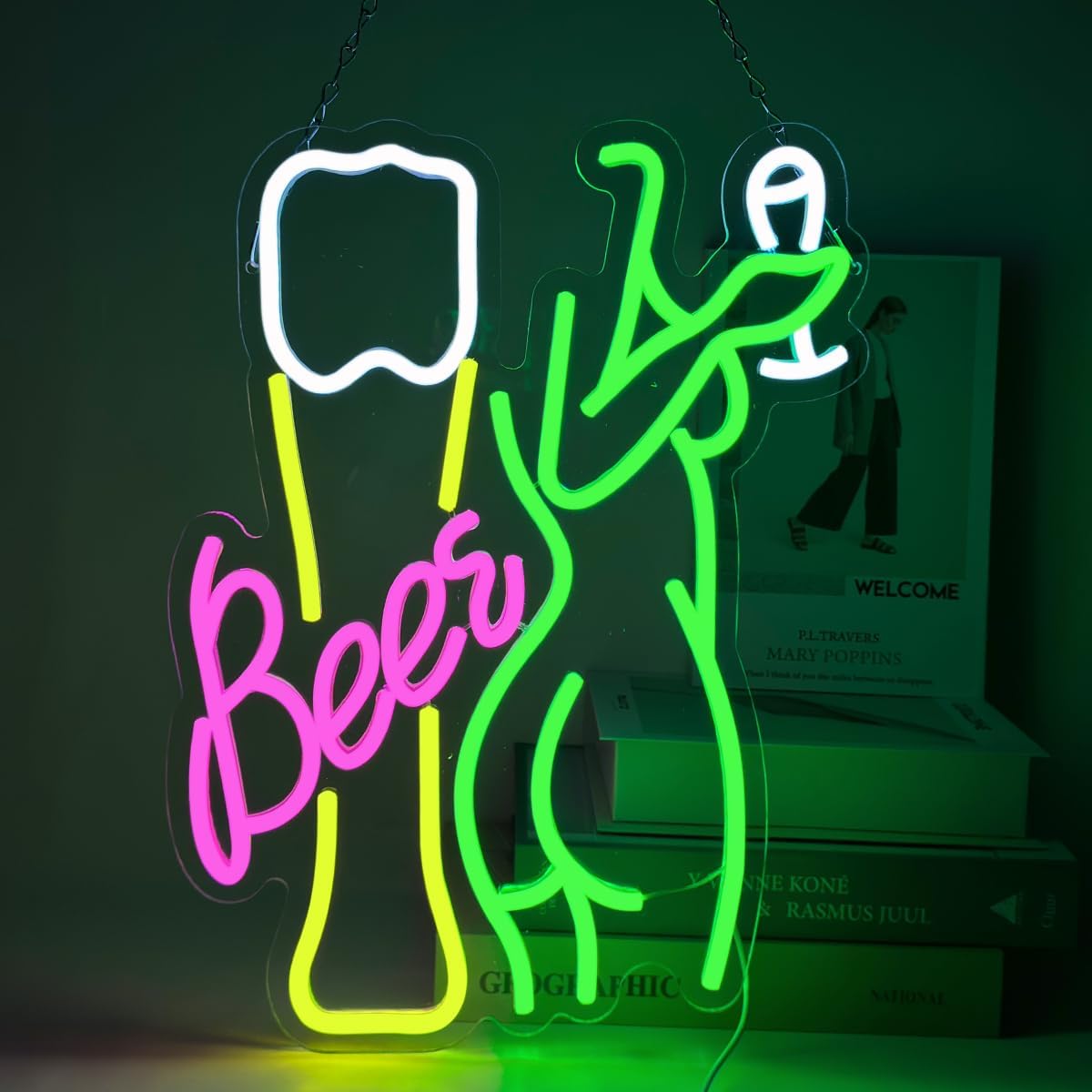 Wine Beer Store - Letreiro Neon de Cerveja, Luz Neon