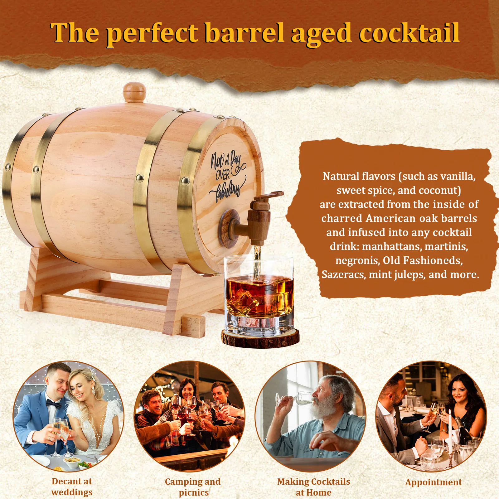 Barril de uísque de madeira 3l - Wine Beer Tequila avaliação e preço
