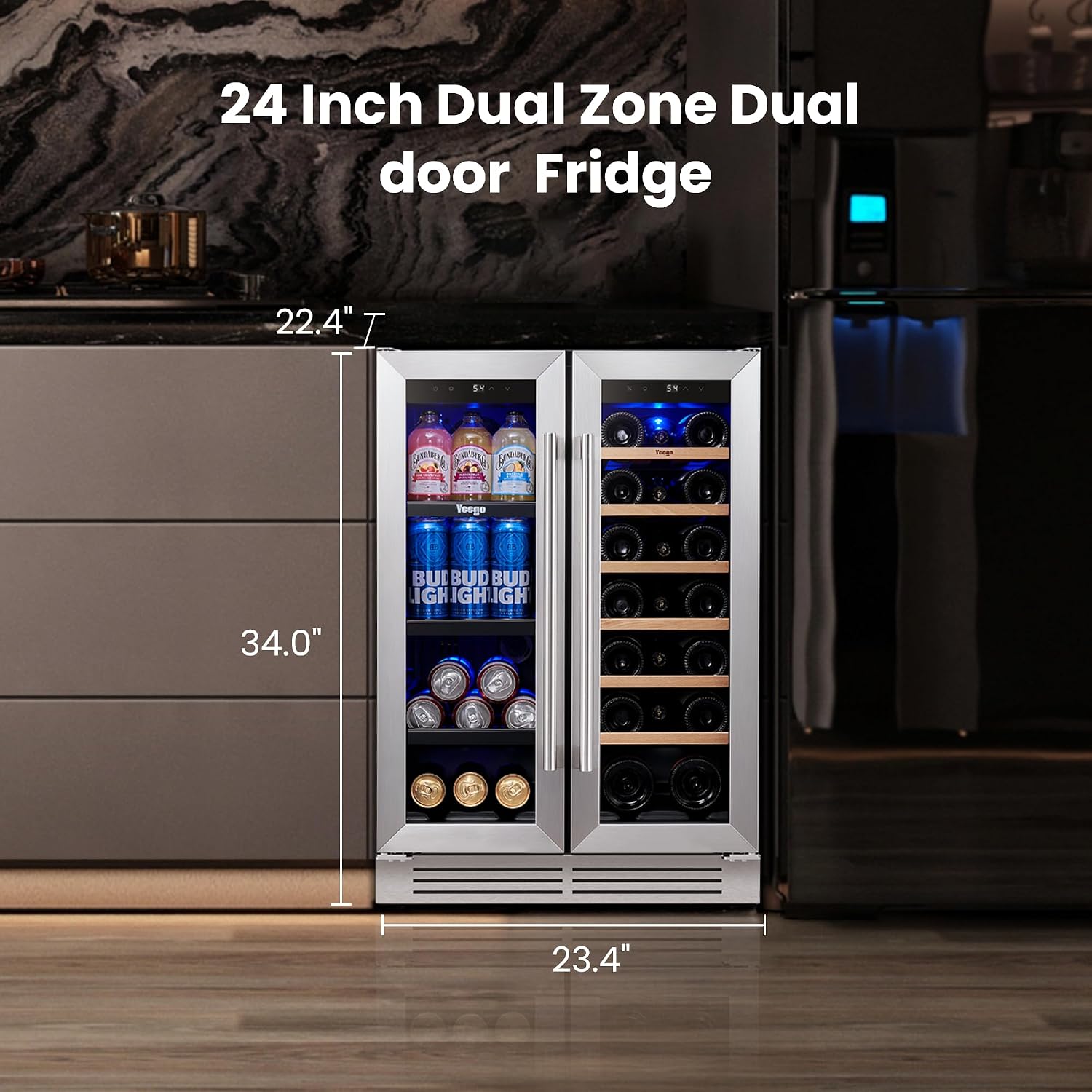 Refrigerador de Vinho e Bebida - Wine Beer Fridge Dual Zone avaliação e preço