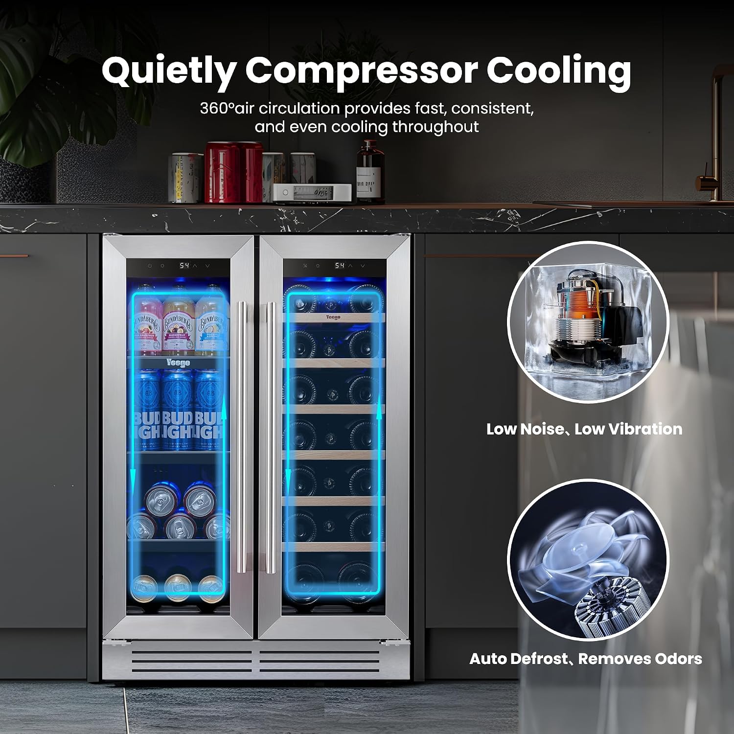 Refrigerador de Vinho e Bebida - Wine Beer Fridge Dual Zone avaliação e preço